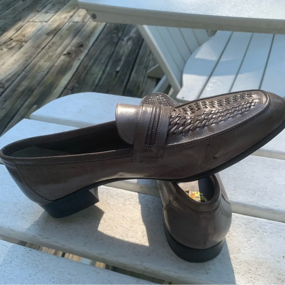 Florsheim Rucci Weave Loafers Men’s  8 D Women’s 10 D Made In Italy New Leather